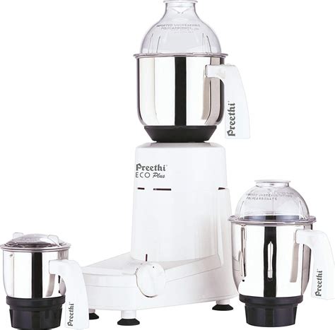 Preethi Eco Plus 3-Jar Indian Mixie Mixer Grinder, 110 Volts - Gandhi ...