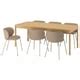TONSTAD / KRYLBO table and 6 chairs, oak veneer/Tonerud dark beige ...