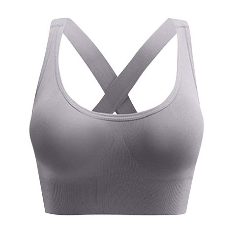 Gnurob Sports Bra for Women, Criss-Cross Back Bras Medium Support ...