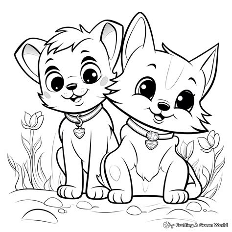 Free printable coloring pages kittens and puppies, Download Free ...