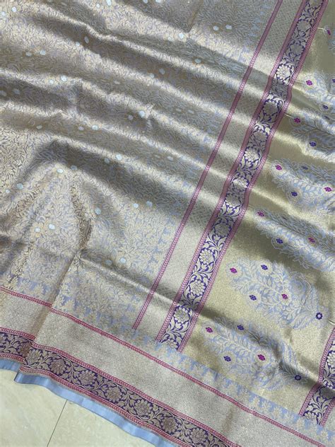 Pure Katan Silk Banarasi Handloom Saree - Tanchui Brocade | The Handlooms