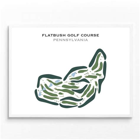 Flatbush Golf Course, PA Golf Course Map Wall Art, Golf Map Canvas ...