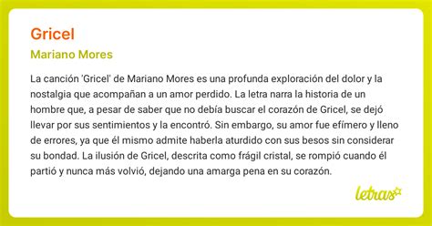 Significado de la canción GRICEL (Mariano Mores) - LETRAS.COM