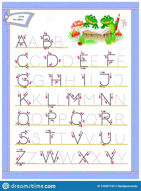 Tracing ABC Letters for Study English Alphabet. Worksheet for ...