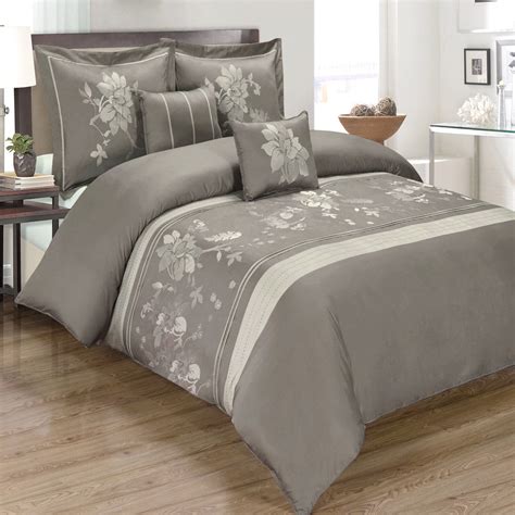 Luxury Soft 100% Cotton 5-Piece Duvet Cover Set Embroidered - King ...