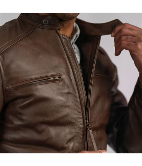 MOZRI 100% Genuine Stylish Buffalo Leather Jacket for Men's