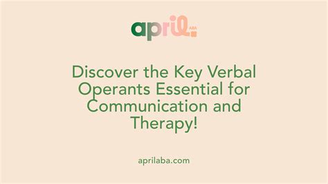 Verbal Operants In ABA