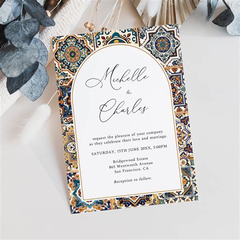 Spanish Wedding Invitation, Italian Wedding, Mediterranean Invitation ...