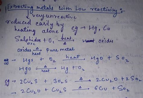 Explain the process of extraction of metals which are law in the ...
