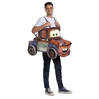 Buy Tow Mater Costume, Official Disney Cars Deluxe 3D Adult Costume ...