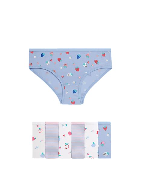 Buy 7pk Cotton with Stretch Fruit Print Knickers (2-12 Yrs) at Marks ...