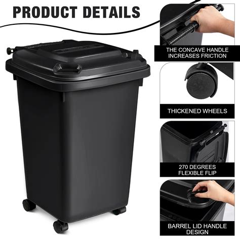 Yaomiao 2 Pack 50 Gallon Total Heavy Duty Wheeled Trash Can with Lid ...