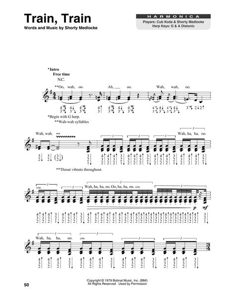 Train, Train by Blackfoot Sheet Music for Harmonica at Sheet Music Direct