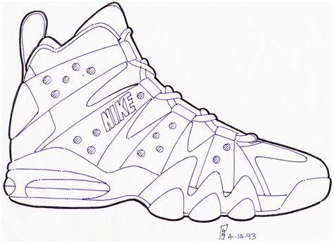 Tennis Shoe Coloring Sheets - Air Jordan Shoes Coloring Pages To Learn Drawing Outlines | Waldo ...
