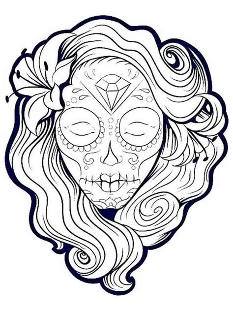 Buena Calavera De Azúcar para colorear, imprimir e dibujar – ColoringLib