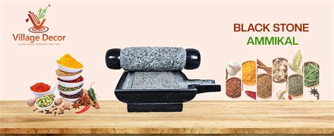Buy Village Decor Handmade Traditional Ammikal|Polished Mortar And ...