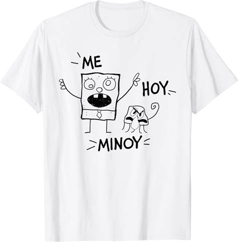 Amazon.com: SpongeBob SquarePants Me Hoy Minoy Outline Sketch T-Shirt ...