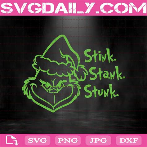 Grinch Face Stink Stank Stunk Svg - Svgdaily Daily Free Premium Svg Files