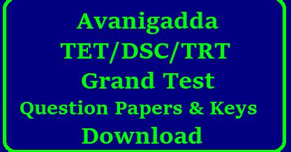Avanigadda TET/DSC Grand Test Question Papers and Keys Download - TS ...