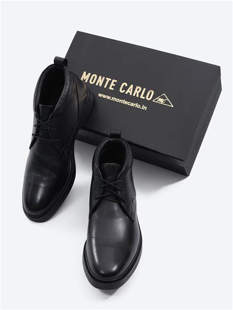 Buy Monte Carlo Black Chukka Formal | Smart Casual Lace Up Ankle Boots ...