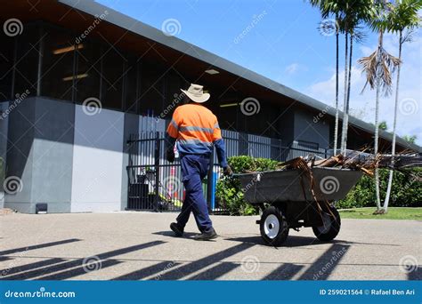 Public Municipal Worker Pulling a Wheelbarrow Editorial Stock Image - Image of manual, nature ...