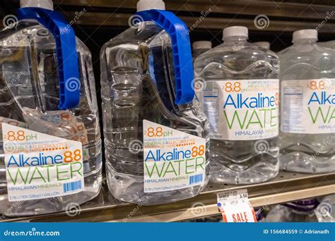 Plastic Bottles of Alkaline 88 Brand Mineral Drinking Water Editorial ...