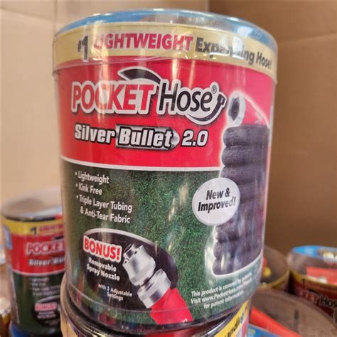 Phoenix NEW Pocket Hose Silver Bullet 2.0 Expandable Garden Hose 3/4 in ...