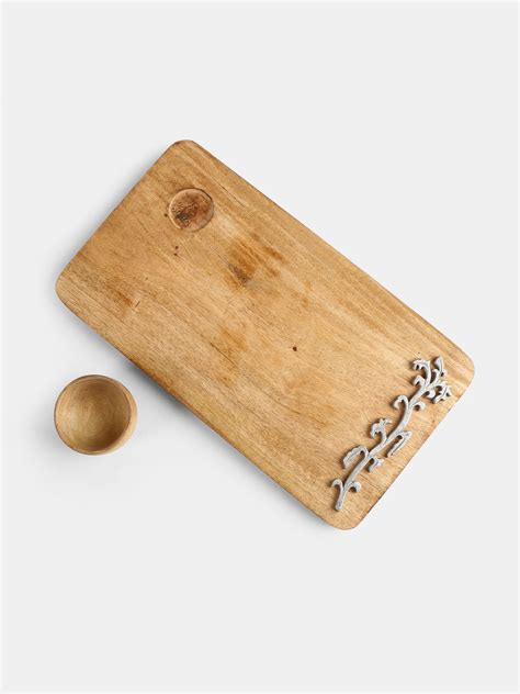 Chopping Board - Cheese board Cum Platter With Silver Foiled Details A ...