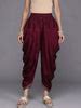 Buy Burgundy Solid Silk Salwar Pants Online at Rs.659 | Libas