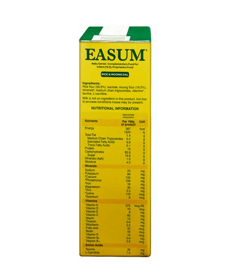 Easum Rice & Moong Dal Baby Cereal, 6 to 24 Months, 400 gm Refill Pack ...