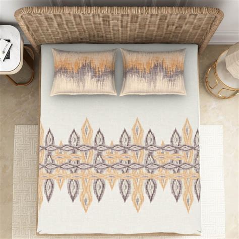 Buy SPACES Geostance Grey Printed Anti-Viral Cotton Super King Bedsheet ...