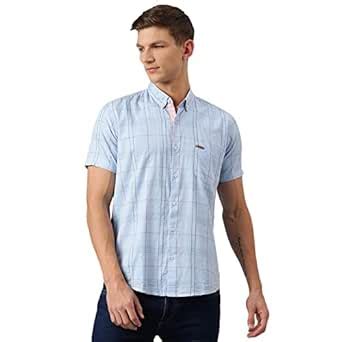 Thomas Scott Men's Checkered Slim Fit 100% Cotton Casual Shirt with ...