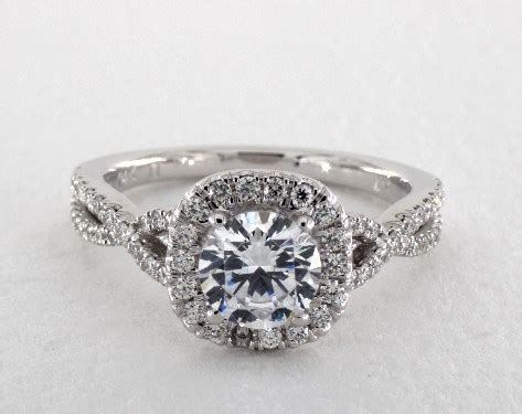 Platinum Micropavé Infinity Halo Engagement Ring by Martin Flyer-70470p