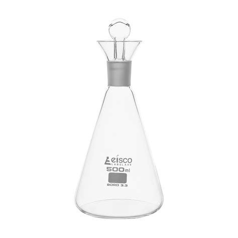 Flask Iodine, cap. 500ml, with interchangeable stopper, Socket size 24 ...
