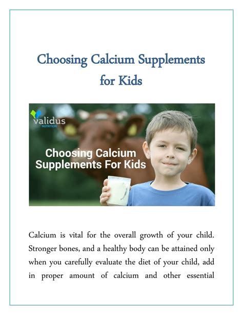 PPT - Choosing Calcium Supplements for Kids PowerPoint Presentation, free download - ID:7852956