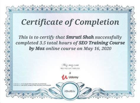 Certificates | Smruti's Work Gallery