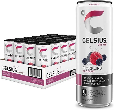 Amazon.com : CELSIUS Sparkling Wild Berry, Functional Essential Energy ...