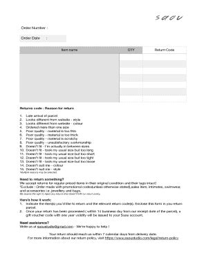 Fillable Online Saou return form PDF Fax Email Print - pdfFiller
