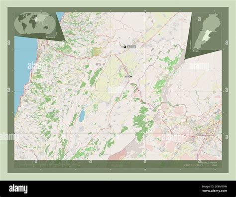 Beqaa, governorate of Lebanon. Open Street Map. Locations and names of major cities of the ...