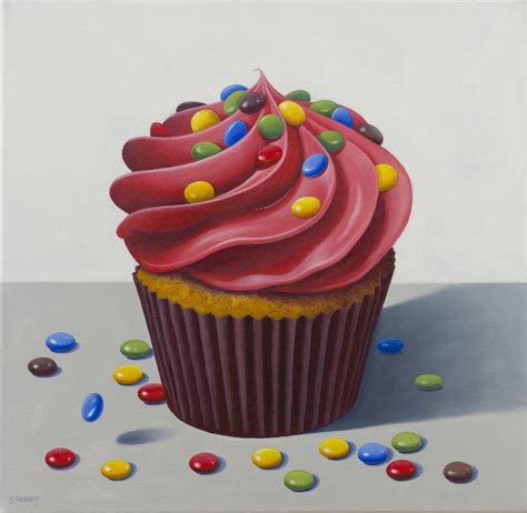 Pink Cupcake Painting by Stephen Graham | Saatchi Art