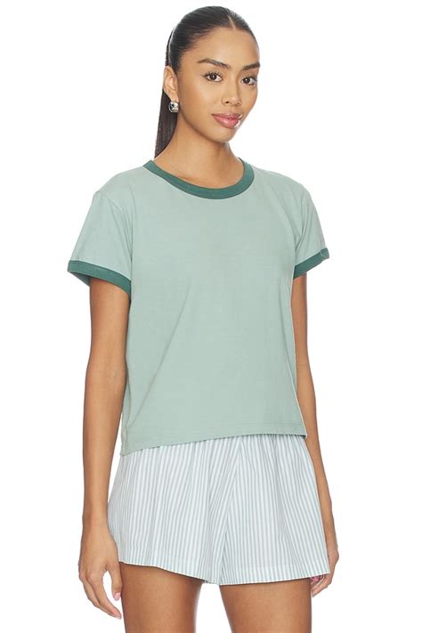 LESET Margo Ringer Tee in Eucalyptus & Basil | REVOLVE