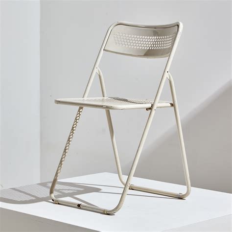 White Metal Folding Chair, 1980s | #250426
