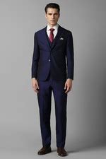 Buy Men Navy Slim Fit Textured Formal Three Piece Suit Online ...