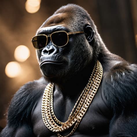 Gorilla in Rapper Attire with Sunglasses | Stable Diffusion Online