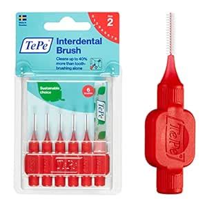 Tepe TePe INTERDENTAL BRUSH ORIGINAL - Red 0.5mm 6 Pack - Recommended ...