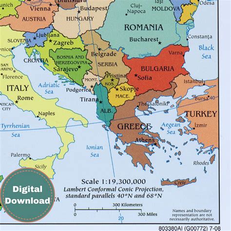 Digital Map of Europe High Quality Resolution, Large Format in Good Resolution You Can Scale It ...