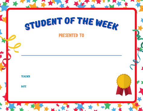 Student Of The Week Certificate Template