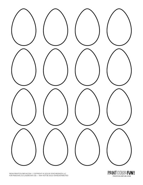 6 sizes of blank Easter egg shapes for festive holiday fun, at ...