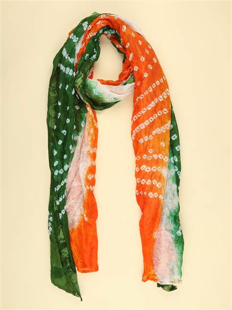 Men's Republic Day/Independence Day Tiranga Tri Colour Bandhini Silk D ...