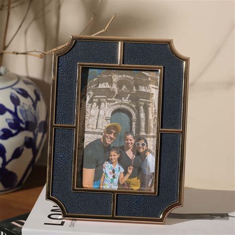 Enhabit Valance Photo Frame Medium - Blue Gold